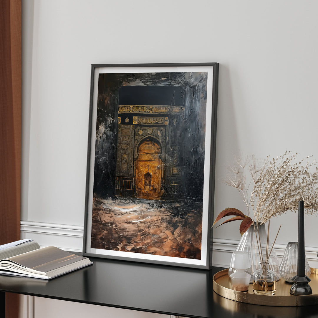 Kaaba Abstract Painting Islamic Wall Art Print | Masjid Al Haram Grand Mosque Mecca | 2024 Edition