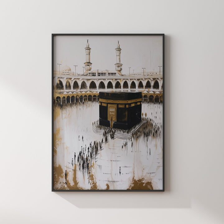 Kaaba Painting Islamic Wall Art Print | Masjid Al Haram Grand Mosque Mecca | 2024 Edition
