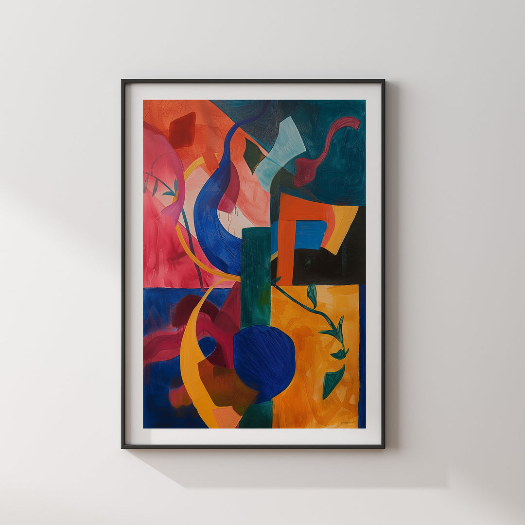 Harmonious Discord Abstract Painting Wall Art Print | Modern Abstract Shapes Colourful Wall Art