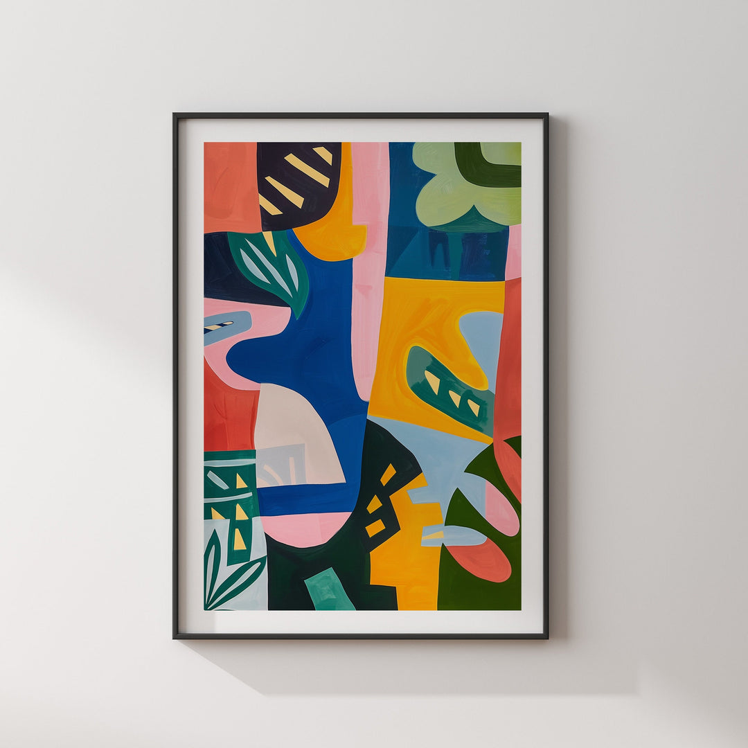 Abstract Arboretum Wall Art Print | Brazilian art | Blue, Pink, Yellow Art