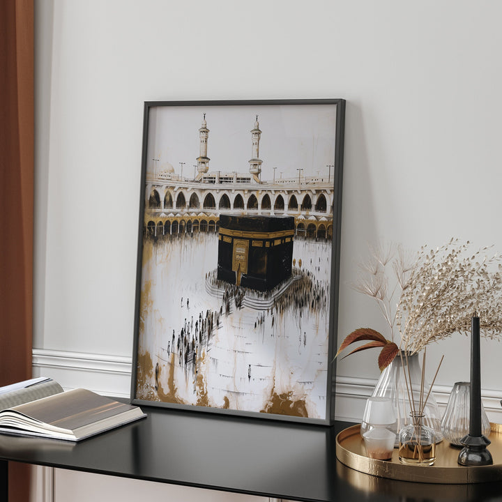 Kaaba Painting Islamic Wall Art Print | Masjid Al Haram Grand Mosque Mecca | 2024 Edition