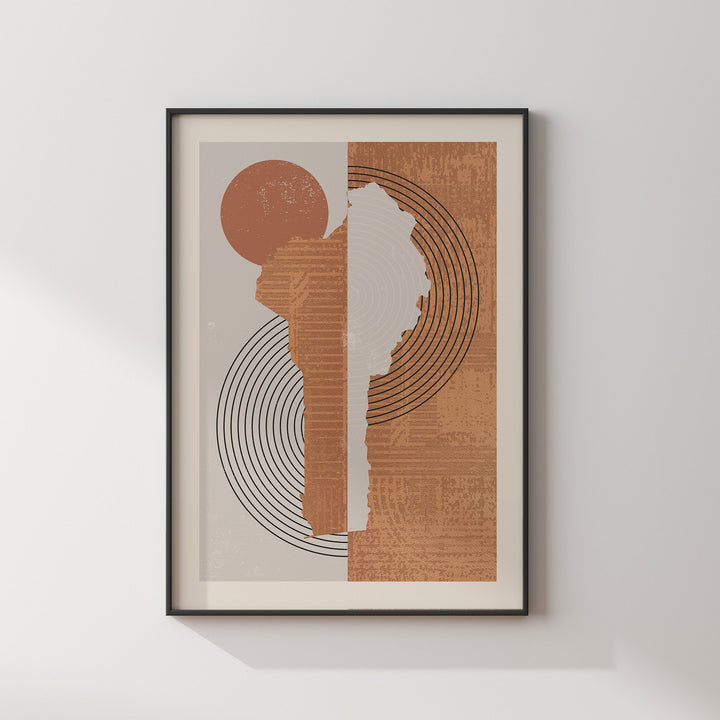Benin Map Wall Art Print | Boho Mid Century