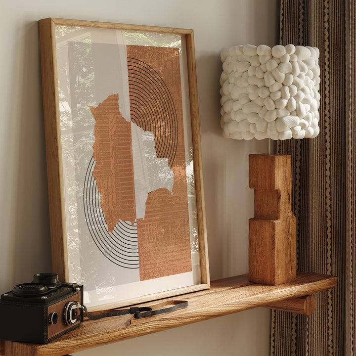 Bolivia Map Wall Art Print | Boho Mid Century