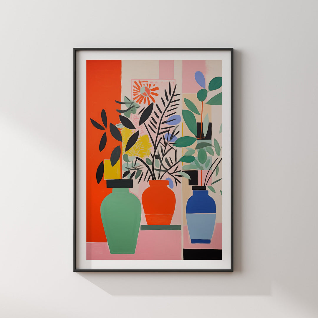 Botanical Harmony Wall Art Print | Inspired by Mexican Vase Art