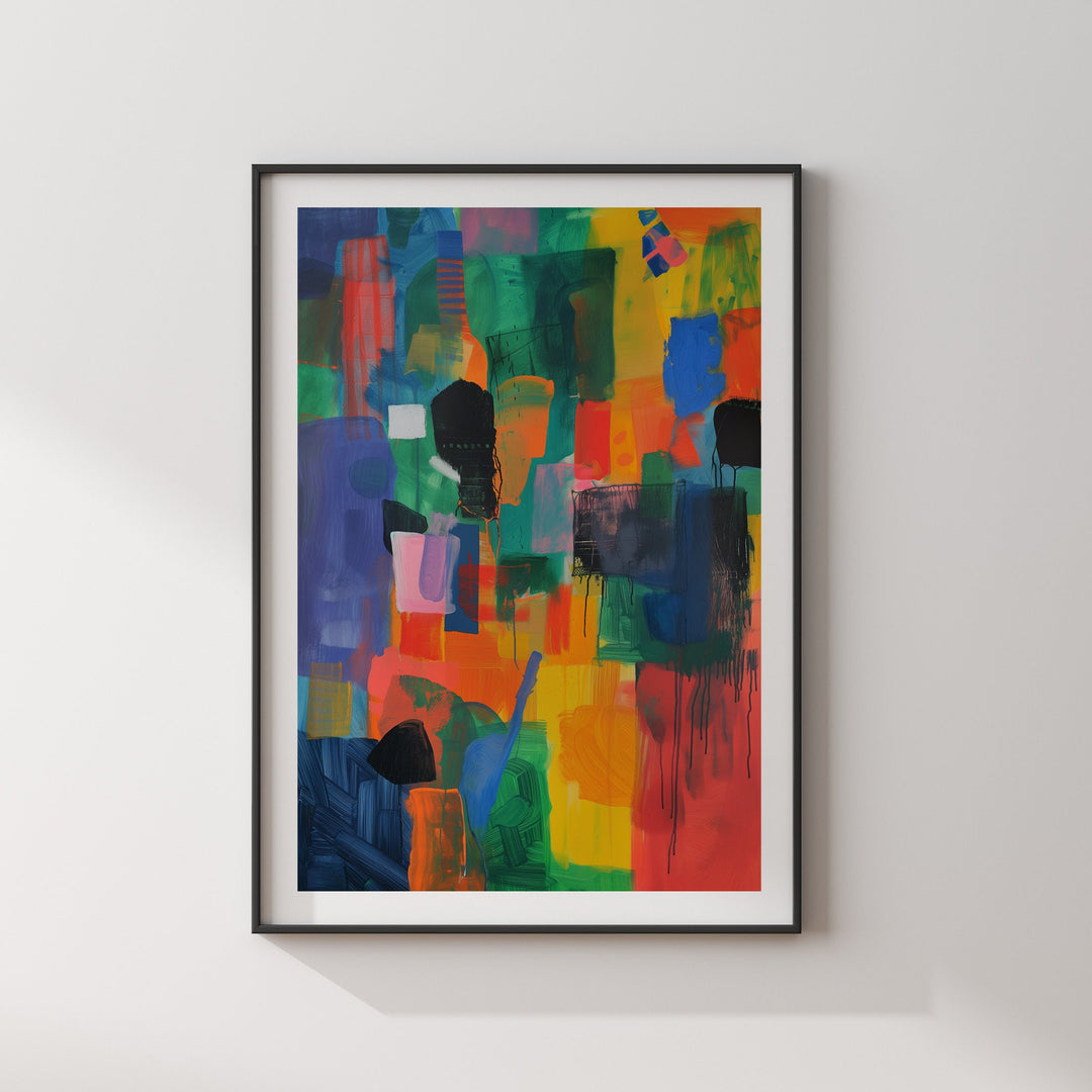 Chromatic Cascade Abstract Painting Wall Art Print | Brazilian Art