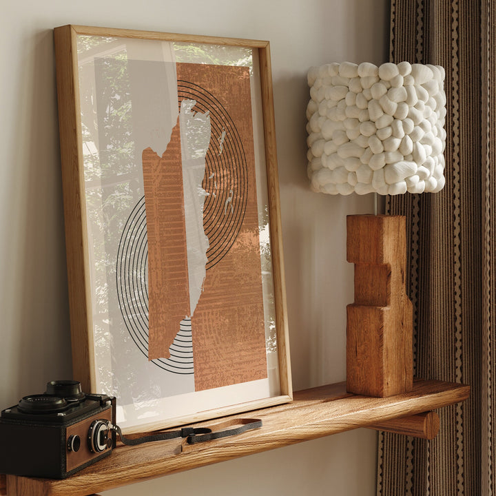 Belize Map Wall Art Print | Boho Mid Century