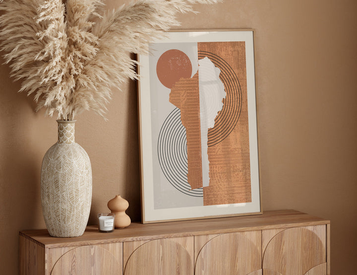 Benin Map Wall Art Print | Boho Mid Century