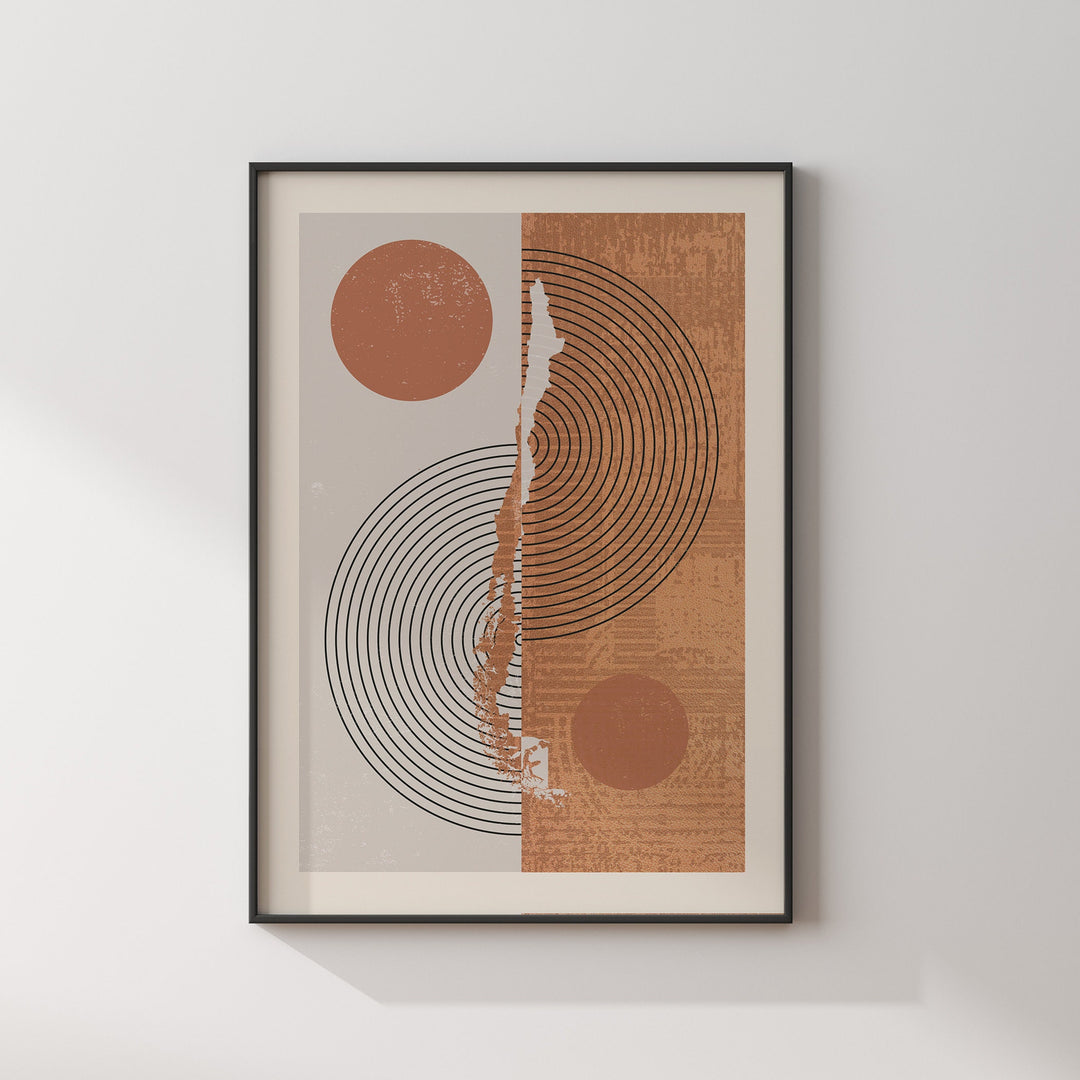 Chile Map Wall Art Print | Boho Mid Century