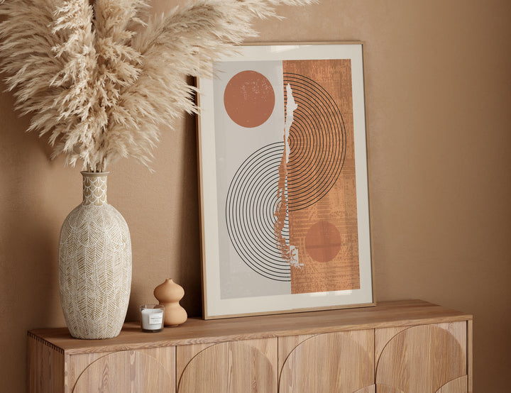 Chile Map Wall Art Print | Boho Mid Century