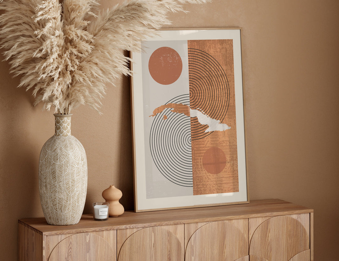 Cuba Map Wall Art Print | Boho Mid Century