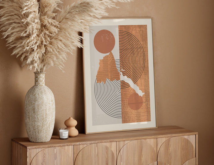 Eritrea Map Wall Art Print | Boho Mid Century