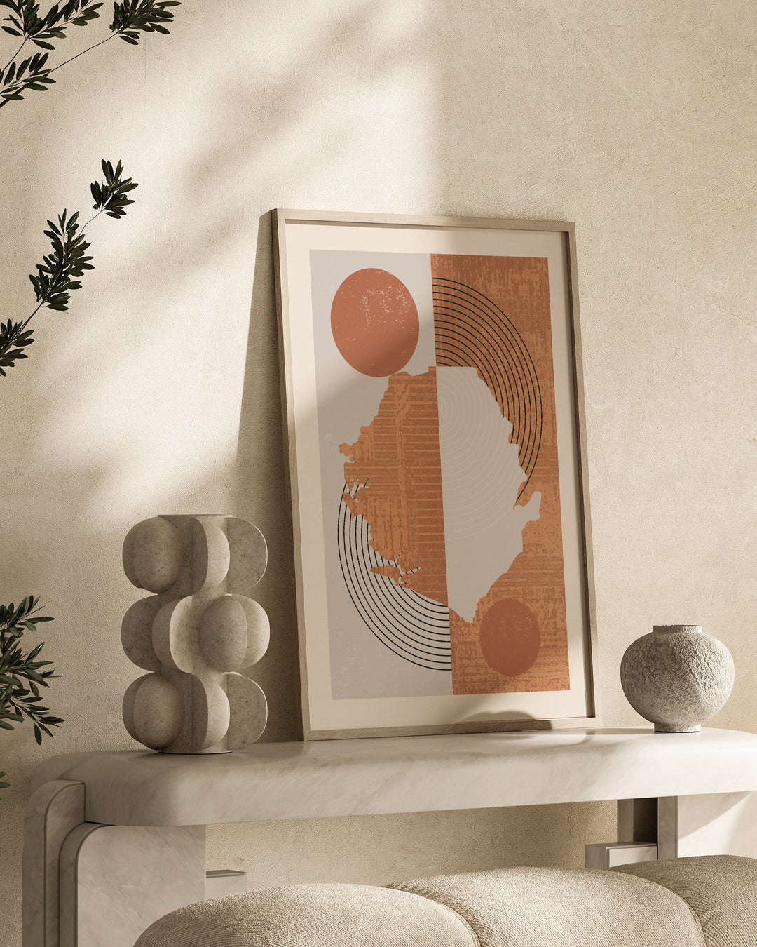 Sierra Leone Map Wall Art Print | Boho Mid Century
