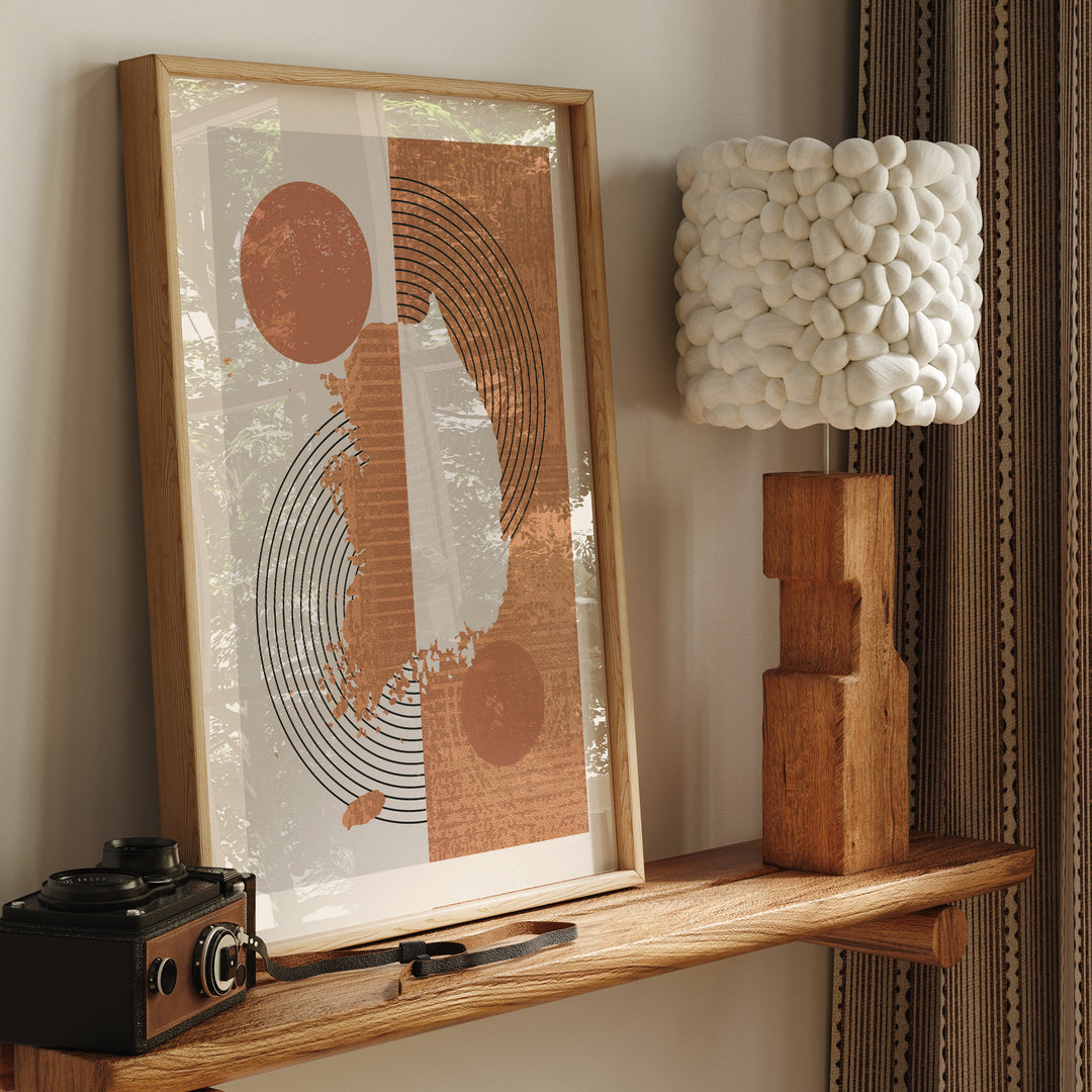 South Korea Map Wall Art Print | Boho Mid Century