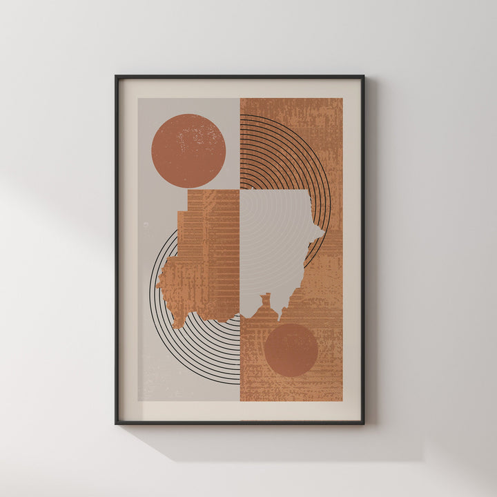 Sudan Map Wall Art Print | Boho Mid Century |
