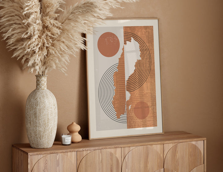 Sweden Map Wall Art Print | Boho Mid Century |