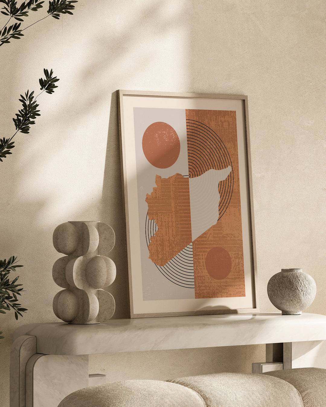 Syria Map Wall Art Print | Boho Mid Century |