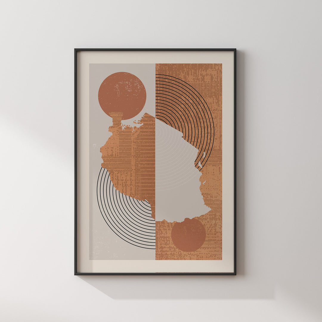 Tanzania Map Wall Art Print | Boho Mid Century |