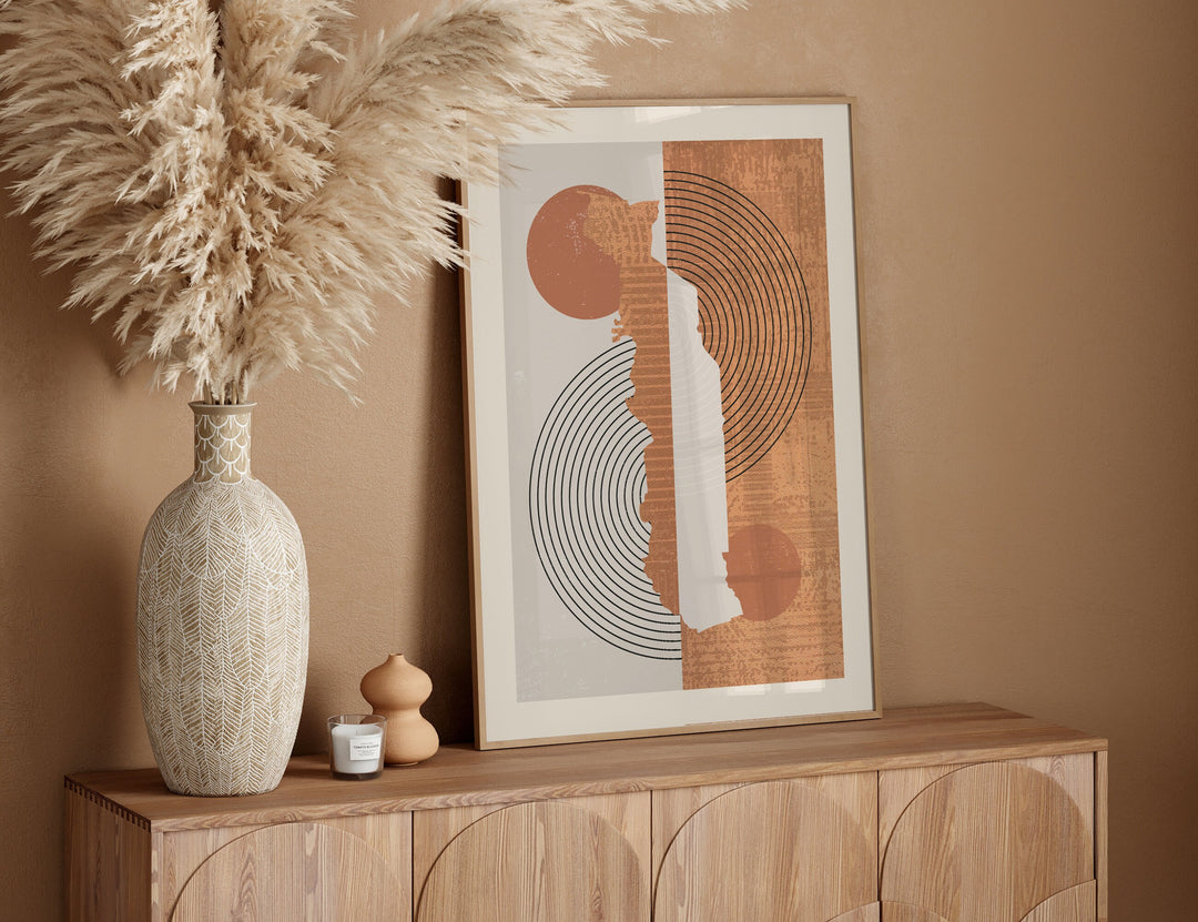 Togo Map Wall Art Print | Boho Mid Century