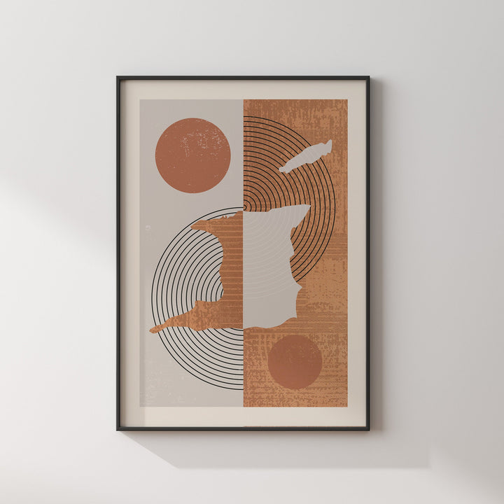 Trinidad and Tobago Map Wall Art Print | Boho Mid Century