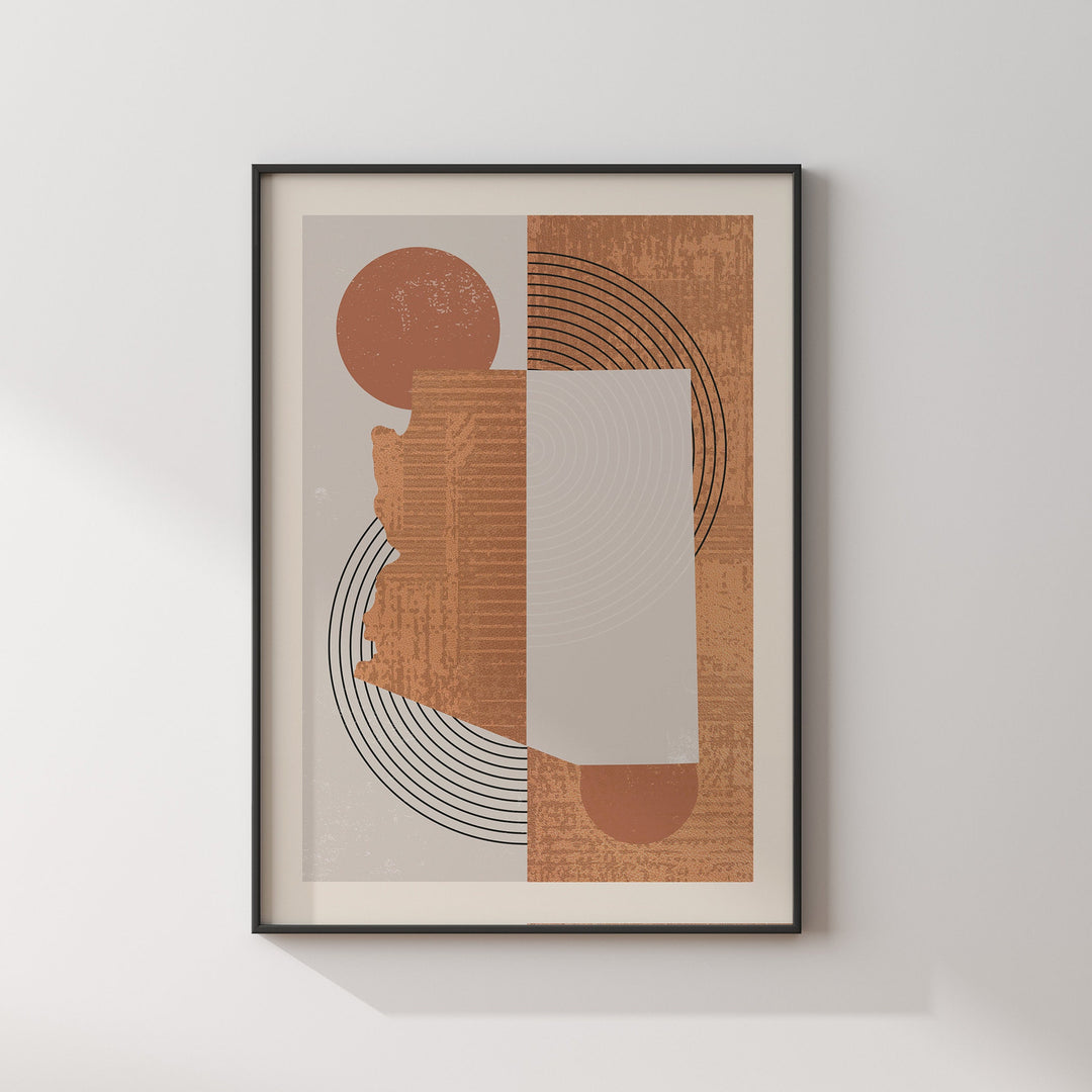 Arizona Map Wall Art Print | Boho Mid Century | USA | United States of America