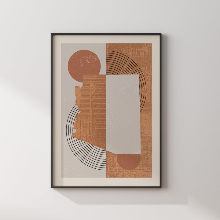 Arizona Map Wall Art Print | Boho Mid Century | USA | United States of America
