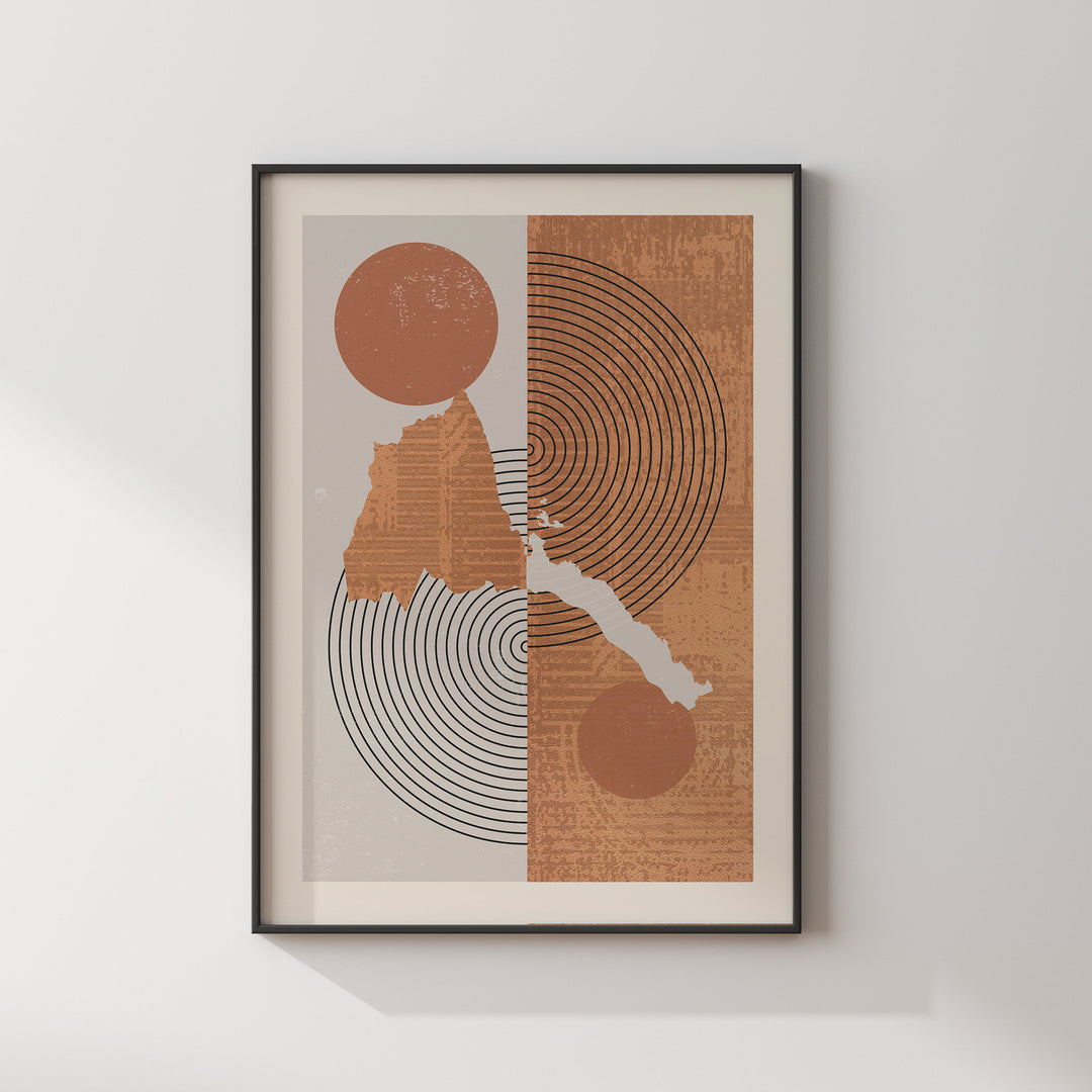 Eritrea Map Wall Art Print | Boho Mid Century