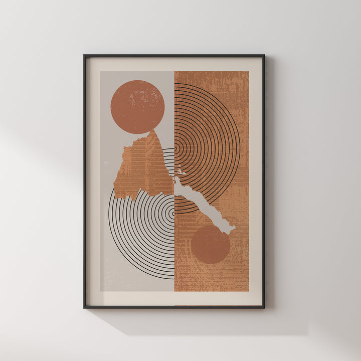 Eritrea Map Wall Art Print | Boho Mid Century