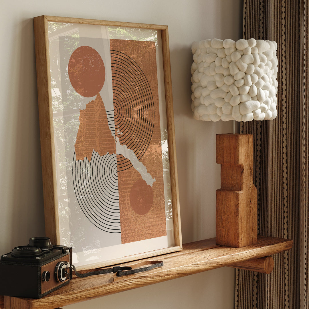 Eritrea Map Wall Art Print | Boho Mid Century