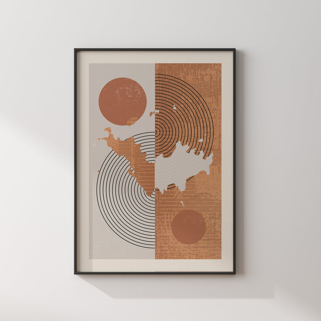 Saint Barthelemy Map Wall Art Print | Boho Mid Century