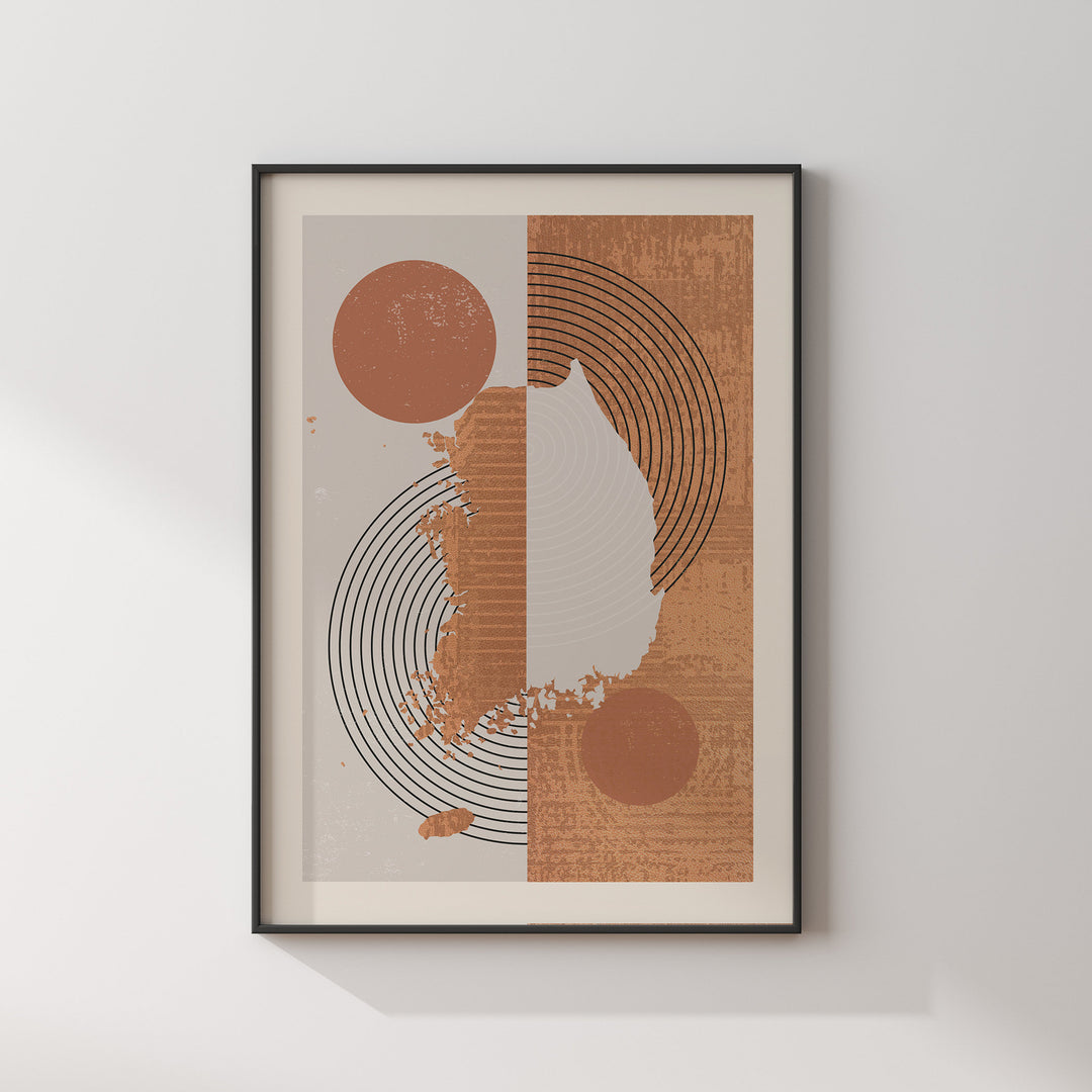 South Korea Map Wall Art Print | Boho Mid Century