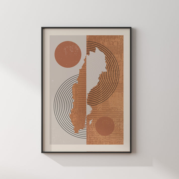 Sweden Map Wall Art Print | Boho Mid Century |