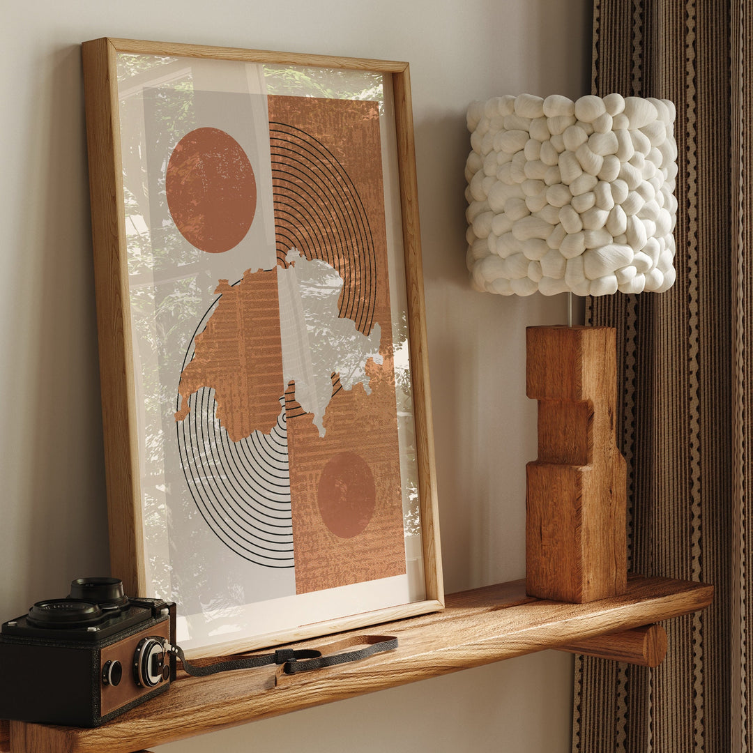 Switzerland Map Wall Art Print | Boho Mid Century |