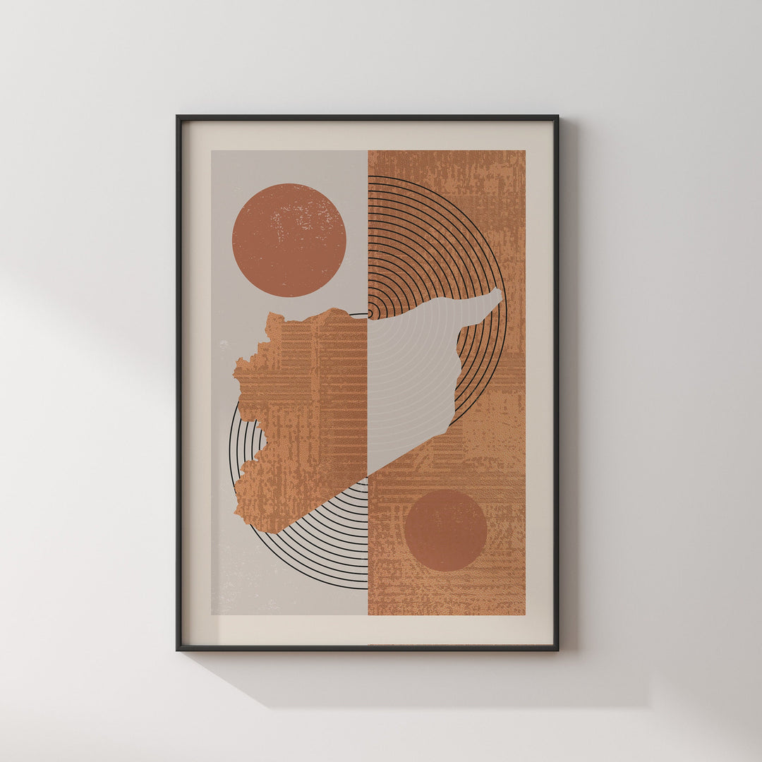 Syria Map Wall Art Print | Boho Mid Century |