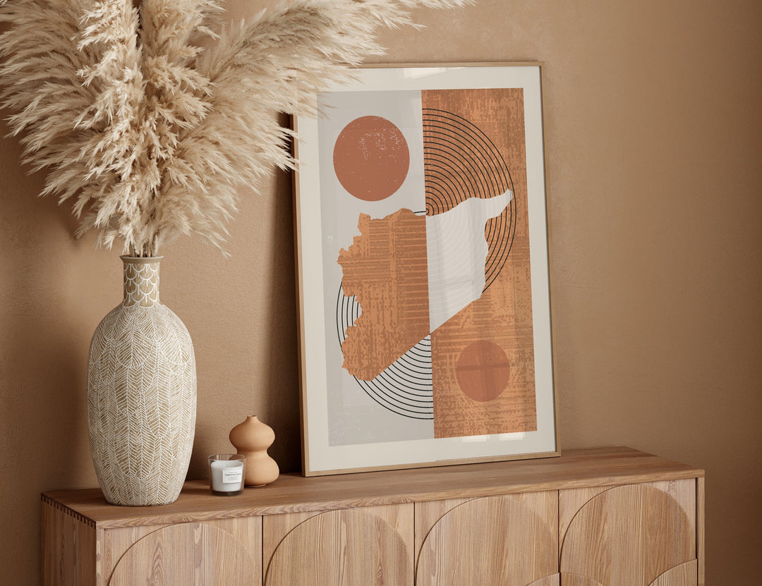 Syria Map Wall Art Print | Boho Mid Century |
