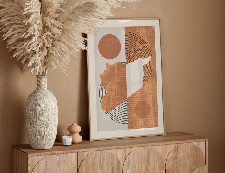 Syria Map Wall Art Print | Boho Mid Century |