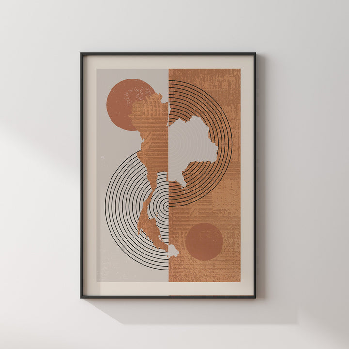 Thailand Map Wall Art Print | Boho Mid Century |