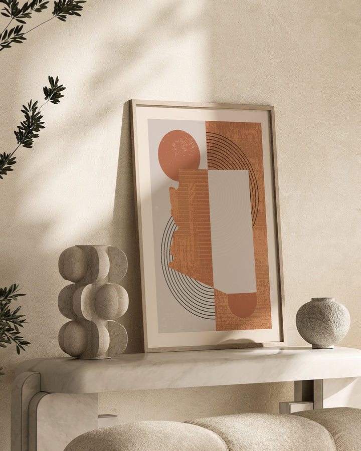 Arizona Map Wall Art Print | Boho Mid Century | USA | United States of America