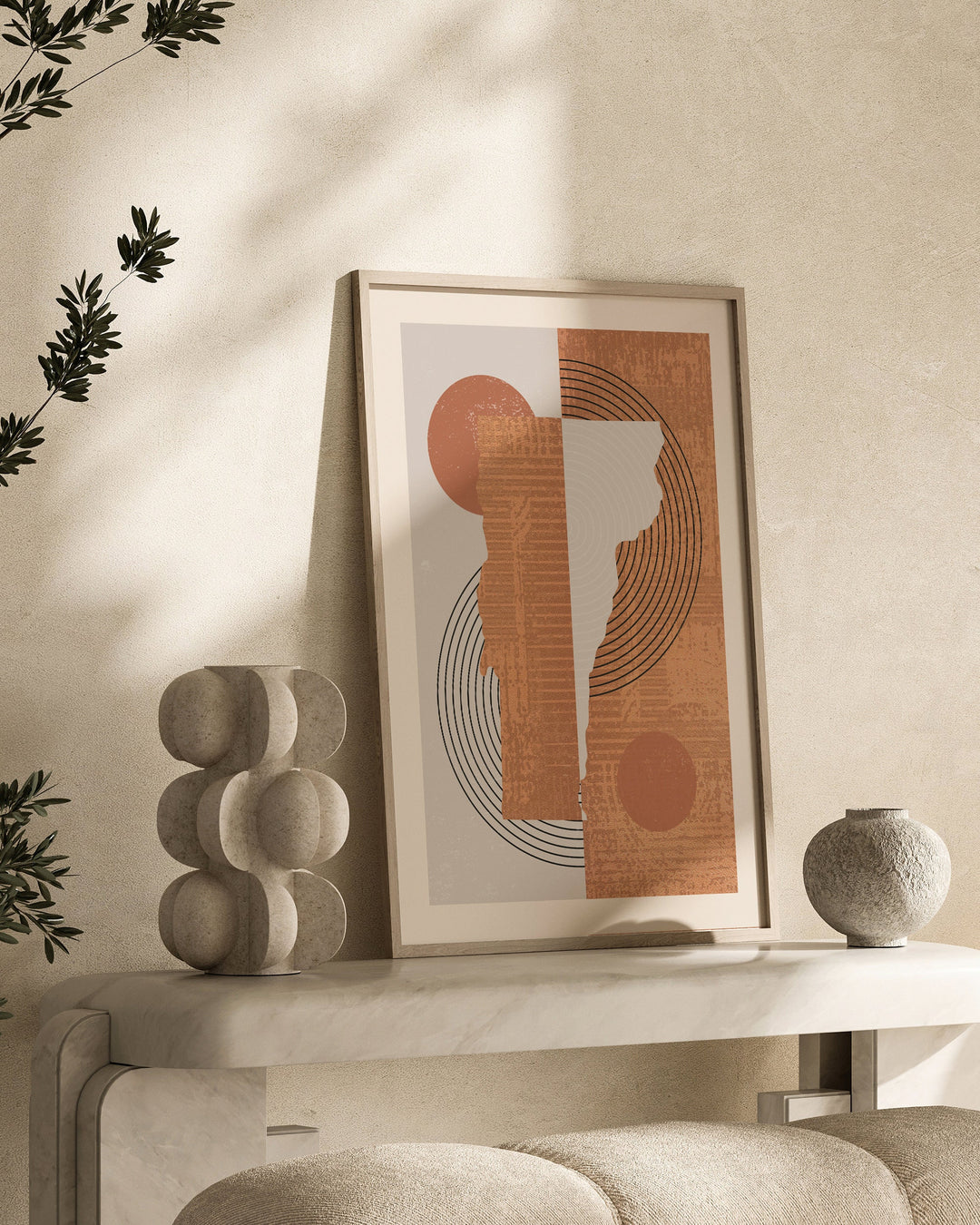 Vermont Map Boho Wall Art Print | Mid Century | USA | United States of America