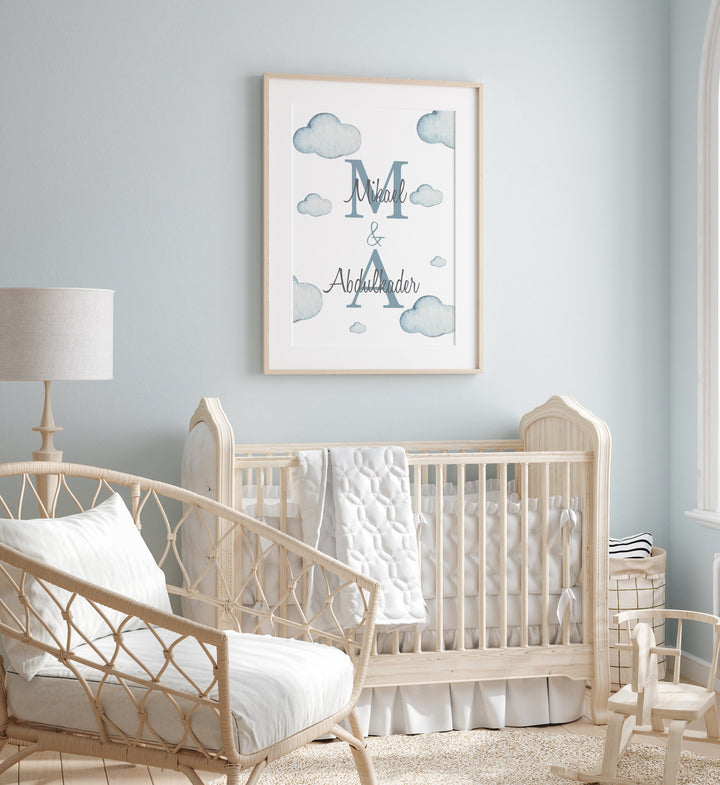 Set of 3 Personalised Planes & Clouds Children's Islamic Wall Art Prints | Ayatul Kursi | Morning Dua | Night Dua