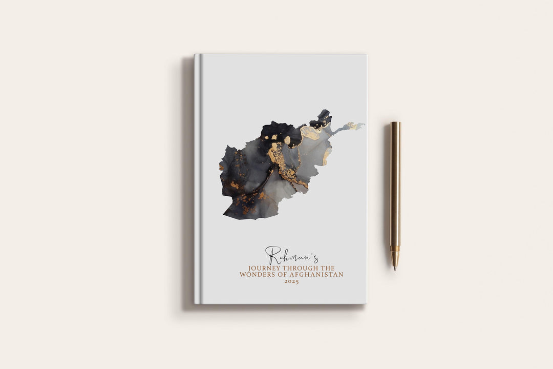 Afghanistan Travel Journal Personalised Travel Diary Notebook Country Afghanistan Map Custom Map Planner