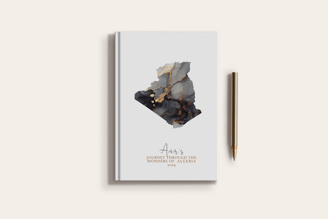 Algeria Travel Journal Personalised Travel Diary Notebook Country Algeria Map Custom Map Planner