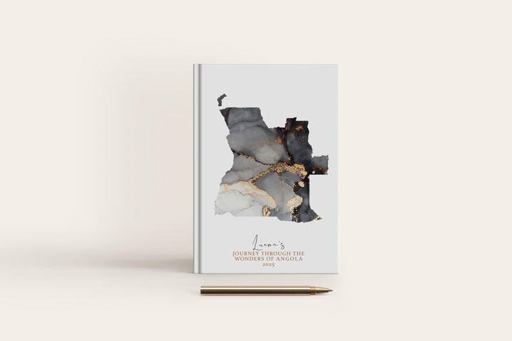 Angola Travel Journal Personalised Travel Diary Notebook Country Angola Map Custom Map Planner