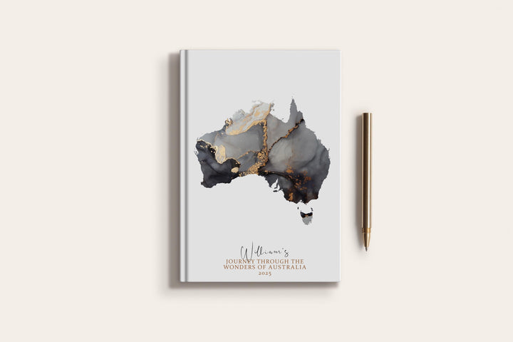 Australia Travel Journal Personalised Travel Diary Notebook Country Australia Map Custom Map Planner