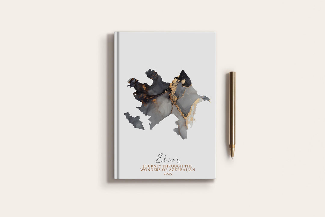 Azerbaijan Travel Journal Personalised Travel Diary Notebook Country Azerbaijan  Map Custom Map Planner