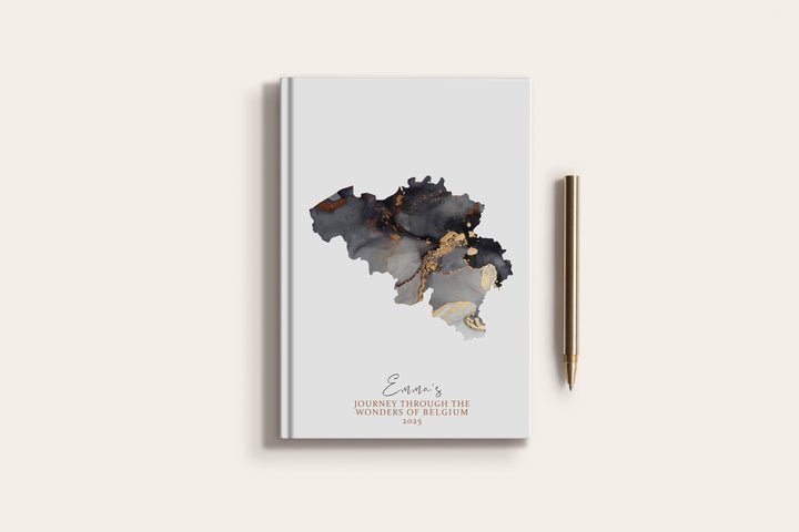 Belgium Travel Journal Personalised Travel Diary Notebook Country Belgium Map Custom Map Planner