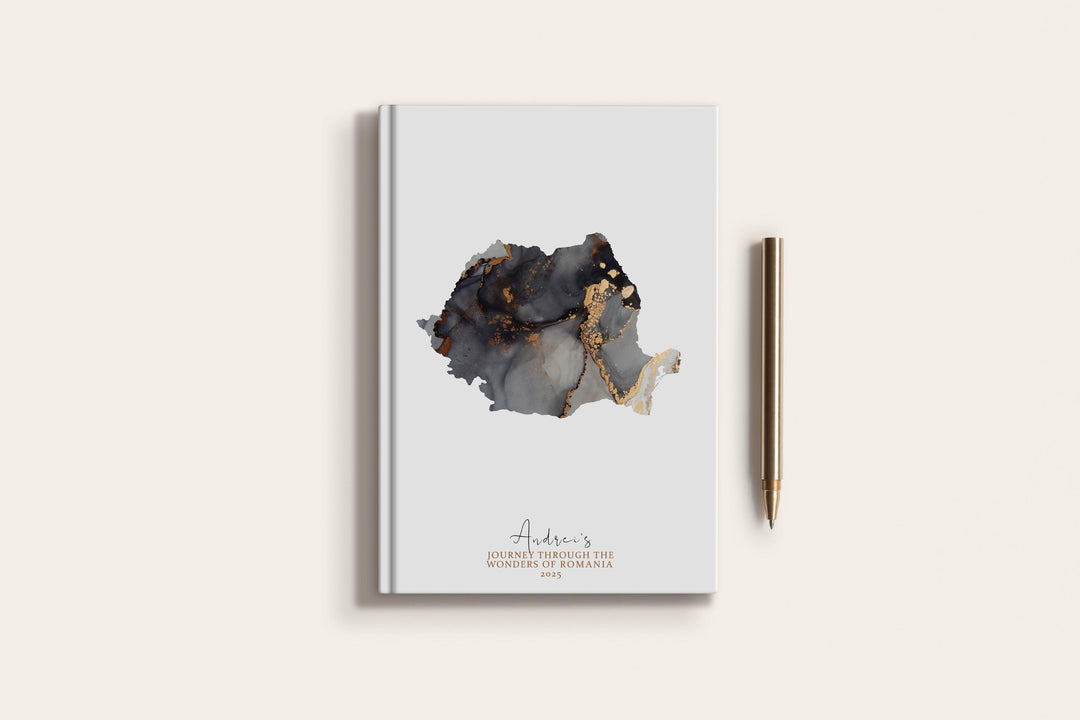 Romania Travel Journal Personalised Travel Diary Notebook Country Romania Map Custom Map Planner