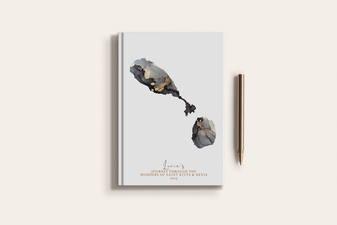 Saint Kitts and Nevis Travel Journal Personalised Travel Diary Notebook Country Saint Kitts and  Nevis Map Custom Map Planner