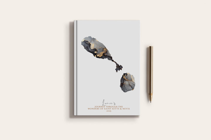 Saint Kitts and Nevis Travel Journal Personalised Travel Diary Notebook Country Saint Kitts and  Nevis Map Custom Map Planner