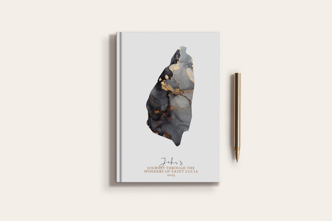 Saint Lucia Travel Journal Personalised Travel Diary Notebook Country Saint Lucia Map Custom Map Planner