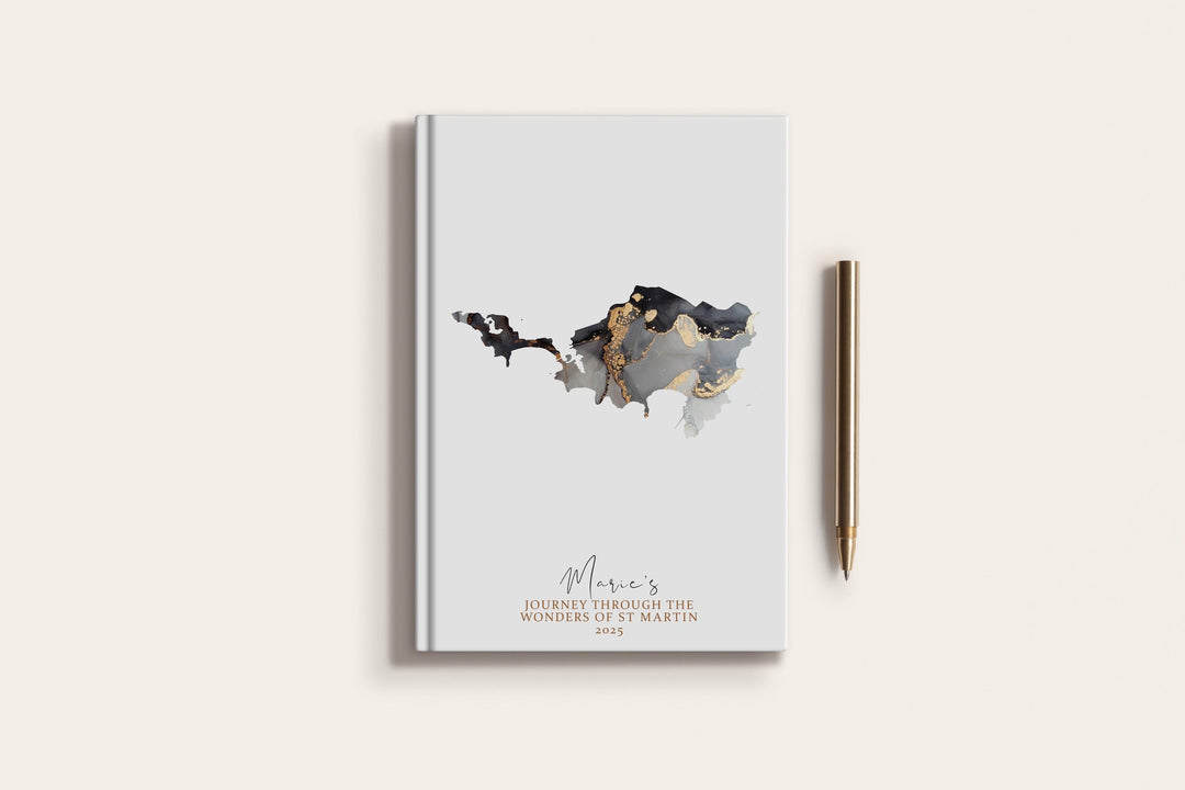 St Martin Travel Journal Personalised Travel Diary Notebook Country St Martin Map Custom Map Planner